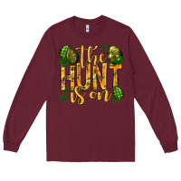 Burgundy The hunt is on Easter Long Sleeve Tee - Neo Western