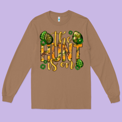 The Hunt Is On Easter Long Sleeve Tee Designed By Neo Western