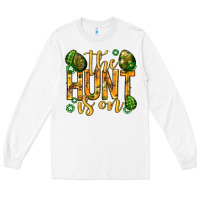 White The hunt is on Easter Long Sleeve Tee - Neo Western