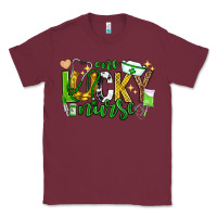 Burgundy st patricks day one lucky nurse Classic Tee - Neo Western