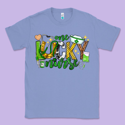 St Patricks Day One Lucky Nurse Classic Tee Designed By Neo Western