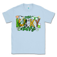 Dusty Blue st patricks day one lucky nurse Classic Tee - Neo Western