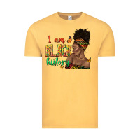 Vintage Mustard i am black history afro black woman juneteenth Vintage Tee - texasbilliewilder