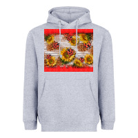 Heather Grey ladybug sunflower Heavyweight Hoodie - BarkalooDesign