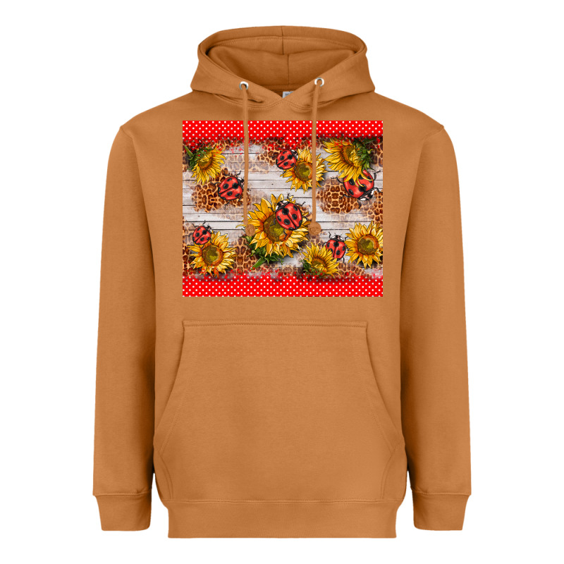 Ladybug Sunflower Heavyweight Hoodie by BarkalooDesign | Teevron