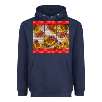 Navy ladybug sunflower Heavyweight Hoodie - BarkalooDesign