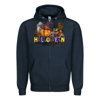 Navy halloween vibes Zipper Hoodie - AdoDesignShop