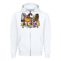 White halloween vibes Zipper Hoodie - AdoDesignShop