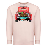 Pale Pink Christmas truck Premium Sweatshirt - BarkalooDesign