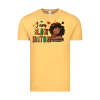 Vintage Mustard i am black history afro girl Vintage Tee - texasbilliewilder