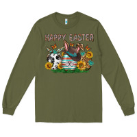 Army Green Western Happy Easter Long Sleeve Tee - Neo Western