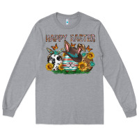 Heather Grey Western Happy Easter Long Sleeve Tee - Neo Western