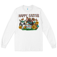 White Western Happy Easter Long Sleeve Tee - Neo Western