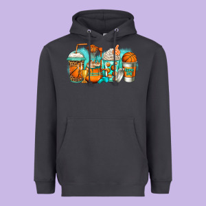 Basketball Coffee Cups Heavyweight Hoodie Designed By Jasminsmagicworld