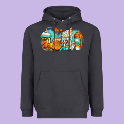 Basketball Coffee Cups Heavyweight Hoodie Designed By Jasminsmagicworld