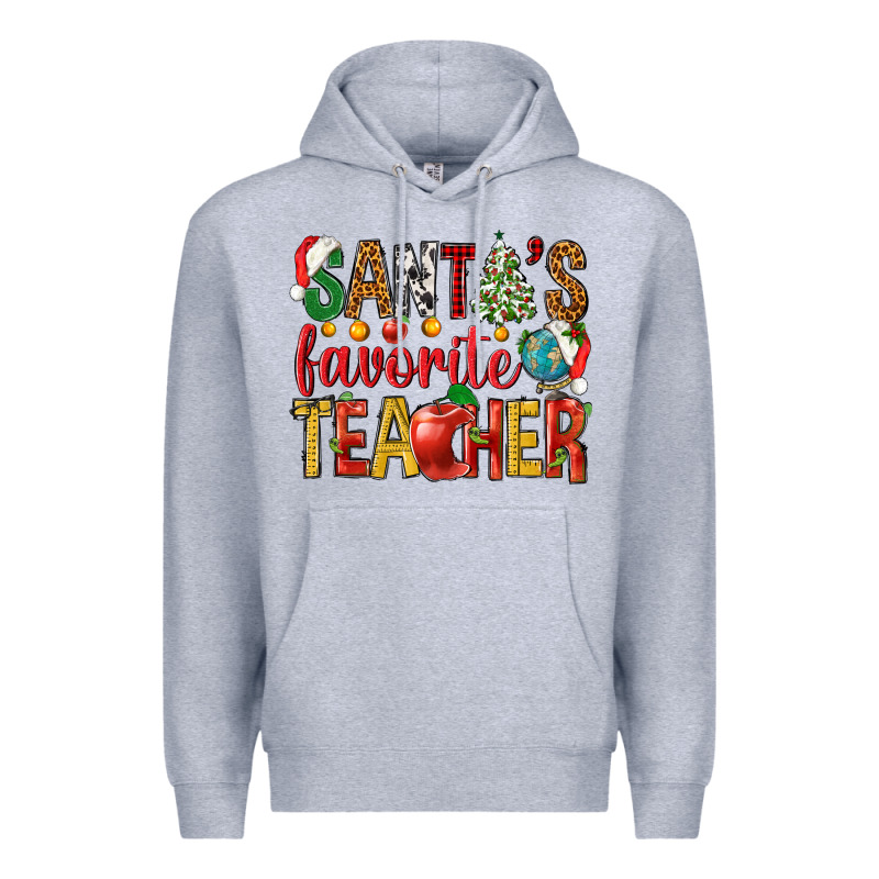 Santas Favorite Teacher Premium Hoodie by NancyCooperArtShop | Teevron