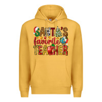 Mustard santas favorite teacher Premium Hoodie - NancyCooperArtShop