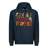 Navy santas favorite teacher Premium Hoodie - NancyCooperArtShop
