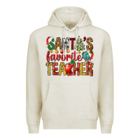 Oatmeal Heather santas favorite teacher Premium Hoodie - NancyCooperArtShop