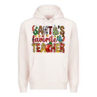 Pale Pink santas favorite teacher Premium Hoodie - NancyCooperArtShop
