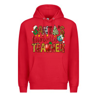 Red santas favorite teacher Premium Hoodie - NancyCooperArtShop