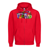 Red halloween coffee cups Zipper Hoodie - AdoDesignShop