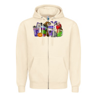Sandshell halloween coffee cups Zipper Hoodie - AdoDesignShop