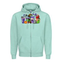Seafoam halloween coffee cups Zipper Hoodie - AdoDesignShop