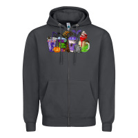 Smoke halloween coffee cups Zipper Hoodie - AdoDesignShop