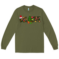 Army Green believe christmas Long Sleeve Tee - CowhideDigitalArt