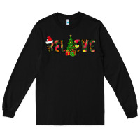 Black believe christmas Long Sleeve Tee - CowhideDigitalArt