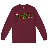 Burgundy believe christmas Long Sleeve Tee - CowhideDigitalArt