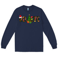 Navy believe christmas Long Sleeve Tee - CowhideDigitalArt