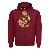 Burgundy american football and western roses teardrop Zipper Hoodie - BundleAndBundleShop