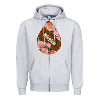 Heather Grey american football and western roses teardrop Zipper Hoodie - BundleAndBundleShop