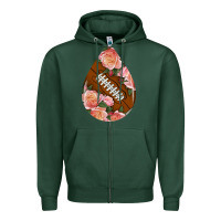 Sports Green american football and western roses teardrop Zipper Hoodie - BundleAndBundleShop