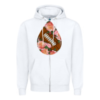 White american football and western roses teardrop Zipper Hoodie - BundleAndBundleShop