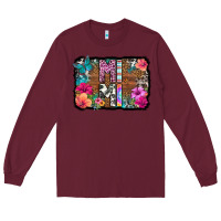 Burgundy mimi floral background Long Sleeve Tee - HRA Design Shop