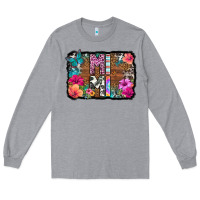 Heather Grey mimi floral background Long Sleeve Tee - HRA Design Shop