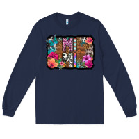 Navy mimi floral background Long Sleeve Tee - HRA Design Shop