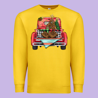 Christmas Truck Premium Sweatshirt Designed By Barkaloodesign