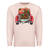 Pale Pink Christmas truck Premium Sweatshirt - BarkalooDesign