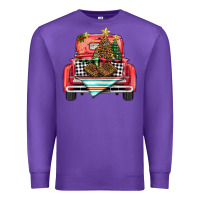 Purple Christmas truck Premium Sweatshirt - BarkalooDesign