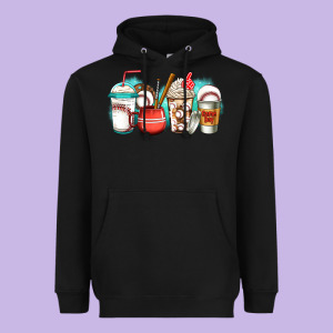 Baseball Coffee Cups Heavyweight Hoodie Designed By Jasminsmagicworld