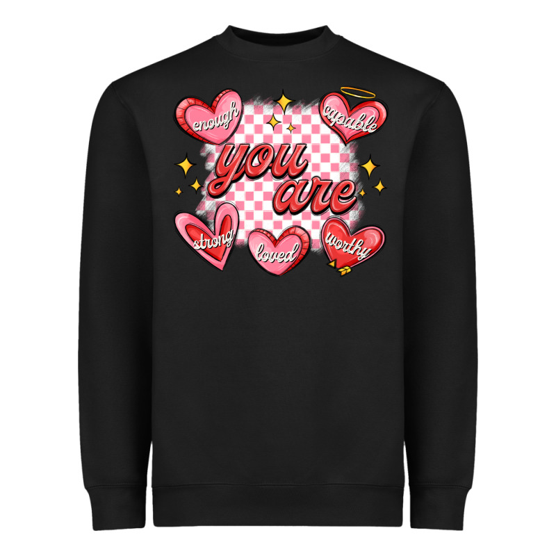 Valentines Day Positive Affirmations Heavyweight Sweatshirt by MaliasSmallBusiness | Teevron