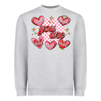 Heather Grey valentines day positive affirmations Heavyweight Sweatshirt - MaliasSmallBusiness