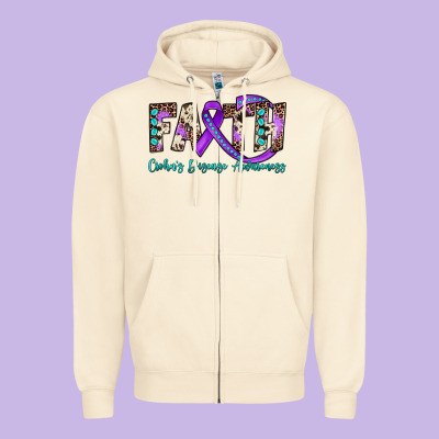 Faith Crohn's Disease Awareness Zipper Hoodie Designed By Jahusdesignshop