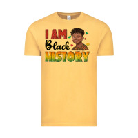 Vintage Mustard i am black history with afro black boy Vintage Tee - texasbilliewilder