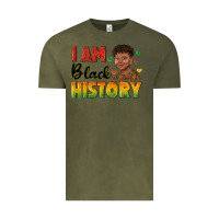 Vintage Olive i am black history with afro black boy Vintage Tee - texasbilliewilder