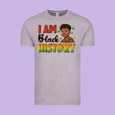 Vintage Tee i am black history with afro black boy